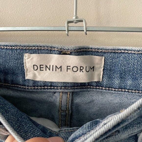 DENIM Forum The Lola High Rsise Skinny Crop Denim Jeans Medium Wash Blue 27 - Picture 7 of 11